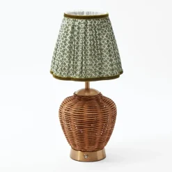 Olive Green Lotus Lampshade (18cm)