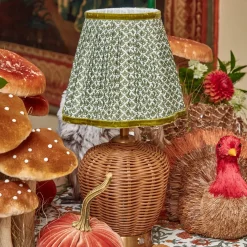 Olive Green Lotus Lampshade (18cm)
