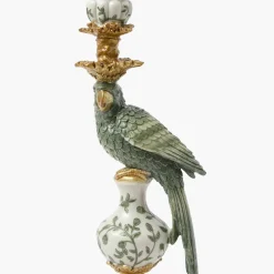 Olive Green Parrot Candleholder (Pair)