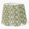 Olive Ikat Deep Scalloped Lampshade (40cm)