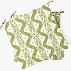 Olive Ikat Seat Pad Cushion