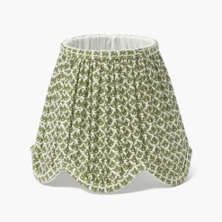Olive Lotus Deep Scalloped Lampshade (18cm)