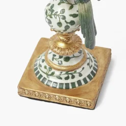 Olive Parrot Lamp with Olive Ikat Shade (30cm)