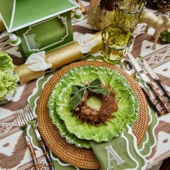 Olive Scalloped Glassware (Set of 12)