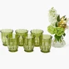 Olive Scalloped Water Glasses (Set of 6)