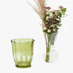 Olive Scalloped Water Glasses (Set of 6)