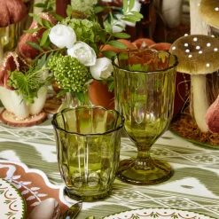 Olive Scalloped Water Glasses (Set of 6)