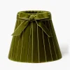 Olive Velvet Bow Lampshade (18cm)