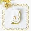 Olivia White & Gold Napkins (Set of 4)