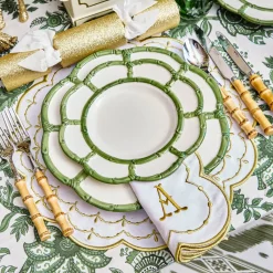 Olivia White & Gold Placemats & Napkins (Set of 4)
