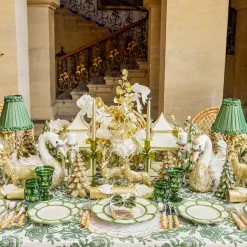Olivia White & Gold Placemats & Napkins (Set of 4)