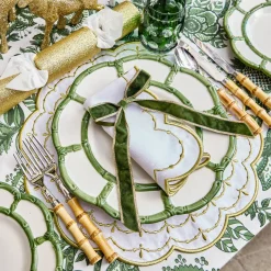 Olivia White & Gold Placemats & Napkins (Set of 4)