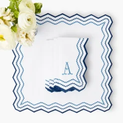 Olympia Blue Embroidered Napkins (Set of 4)