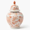 Orange Chinoiserie Ginger Jar