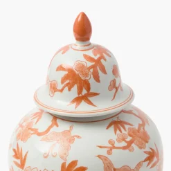 Orange Chinoiserie Ginger Jar