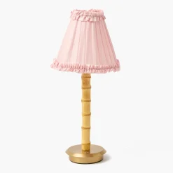 Pale Pink Silk Frilled Lampshade (18cm)
