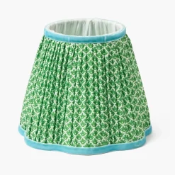 Palm Tree Rechargeable Lamp with Green & Blue Lotus Shade (18cm)