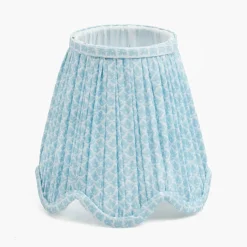 Palm Tree Rechargeable Lamp with Soft Blue Lotus Shade (14cm)
