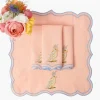 Parrot Coral Linen Napkins (Set of 4)