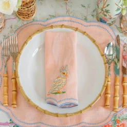 Parrot Coral Linen Napkins (Set of 4)