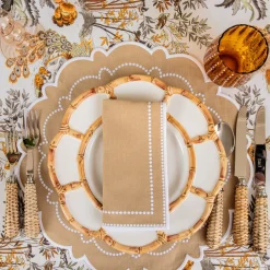 Petal Bamboo Ceramic Dinner Plates (Set of 4)