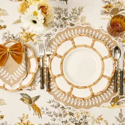 Petal Bamboo Ceramic Dinner Plates (Set of 4)