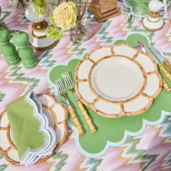 Petal Bamboo Ceramic Dinner Plates (Set of 4)