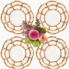 Petal Bamboo Ceramic Dinner & Starter Plates (Set of 8)