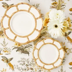 Petal Bamboo Ceramic Dinner & Starter Plates (Set of 8)