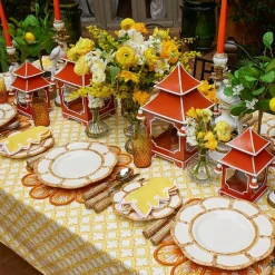 Petal Bamboo Ceramic Dinner & Starter Plates (Set of 8)