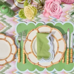 Petal Bamboo Ceramic Dinner & Starter Plates (Set of 8)