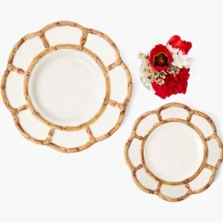 Petal Bamboo Ceramic Starter Plate