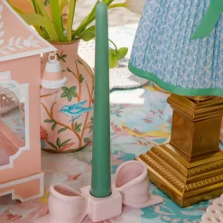 Petal Pink Ceramic Bow Candle Holder (Pair)