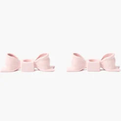Petal Pink Ceramic Bow Candle Holder (Pair)
