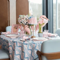 Pink & Blue Ikat Bow Lampshade (18cm)