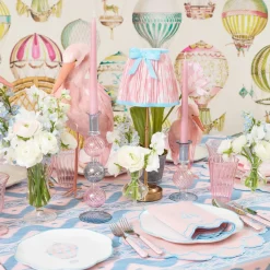 Pink & Blue Ikat Bow Lampshade (18cm)