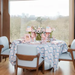 Pink & Blue Ikat Tablecloth