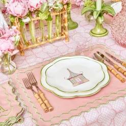 Pink & Green Pagoda Dinner Plate
