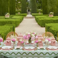 Pink & Green Pagoda Dinner Plate