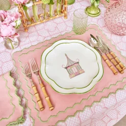 Pink & Green Pagoda Starter Plate
