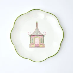 Pink & Green Pagoda Starter Plate