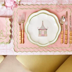 Pink & Green Pagoda Starter Plate