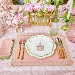 Pink & Green Pagoda Starter Plate