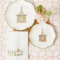 Pink & Green Pagoda Starter Plate