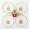 Pink & Green Pagoda Starter Plate (Set of 4)
