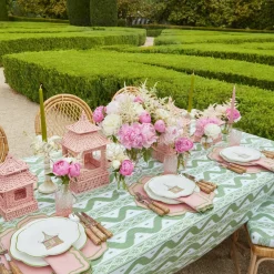 Pink & Green Pagoda Starter Plate (Set of 4)