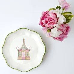 Pink & Green Pagoda Starter Plate (Set of 4)