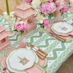 Pink & Green Pagoda Starter Plate (Set of 4)