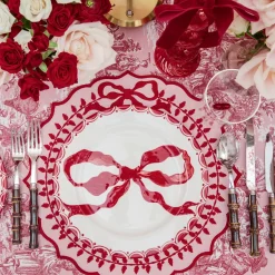 Pink & Red Bow Laurel Placemats (Set of 4)