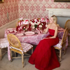 Pink & Red Bow Laurel Placemats & Napkins (Set of 4)